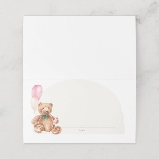 テディベアーピンク我々は心から待つことができる座席表 プレイスカード (外部開封)