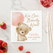 テディベアーピンク我々は赤ちゃんシャワーを待つことができる スタンダードランチョンナプキン (インサイチュ)