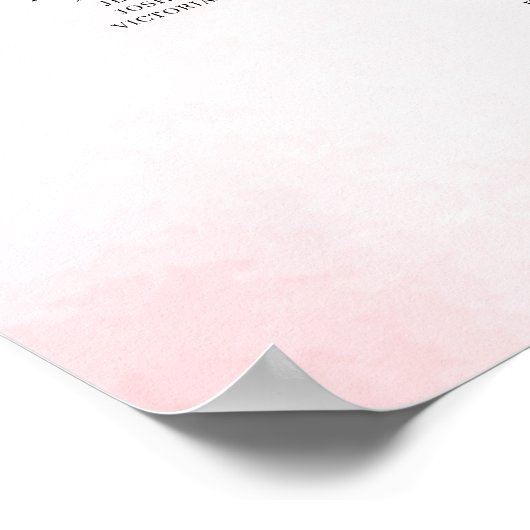 テディベアーピンク赤ちゃんシャワー座席表 ポスター (角)