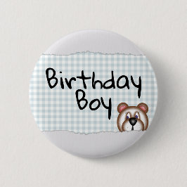 テディベアーピーカボー誕生日の男の子 缶バッジ