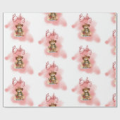 テディベアーファイアーマンボーイベビーシャワー ラッピングペーパー (フラット)