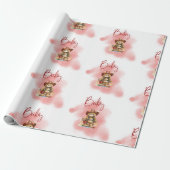 テディベアーファイアーマンボーイベビーシャワー ラッピングペーパー (アンロールド)