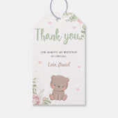 テディベアーファースト誕生日パーティーありがとうラベル ギフトタグ (正面)