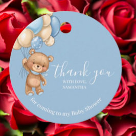 テディベアーブルーサンキューメッセージカード フェイバータグ