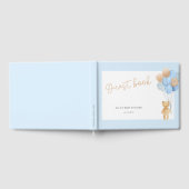 テディベアーブルータンバルーンベビーシャワー ゲストブック (全面)