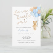 テディベアーブルータンバルーンベビーシャワー 招待状 (スタンド正面)