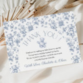 テディベアーブルートイレベビーシャワーサンキューカード 招待状