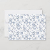 テディベアーブルートイレベビーシャワーサンキューカード 招待状 (裏面)