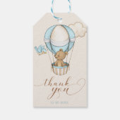 テディベアーブルーバルーンサンキューベイビーシャワー ギフトタグ (裏面)