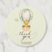 テディベアーブルーバルーンサンキューベイビーシャワー フェイバータグ (正面)