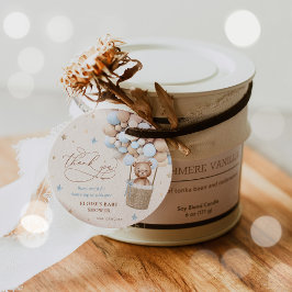 テディベアーブルーバルーンバーリーウェイベビーシャワー フェイバータグ