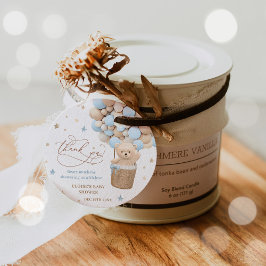 テディベアーブルーバルーンバーリーウェイベビーシャワー フェイバータグ