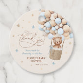 テディベアーブルーバルーンバーリーウェイベビーシャワー フェイバータグ (正面)