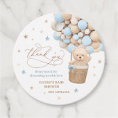 テディベアーブルーバルーンバーリーウェイベビーシャワー フェイバータグ (正面)