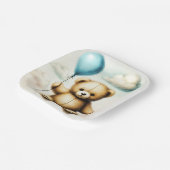 テディベアーブルーバルーンバーリーウェイベビーシャワー ペーパープレート (傾斜あり)