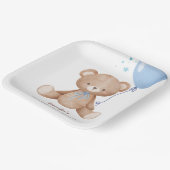 テディベアーブルーバルーンボーイベビーシャワー ペーパープレート (傾斜あり)