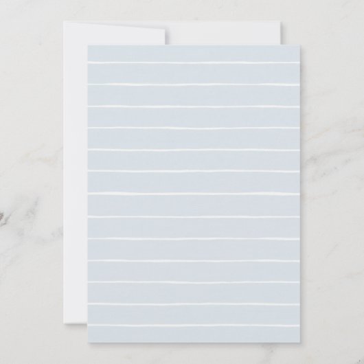 テディベアーブルーバルーンボーイベビーシャワー 招待状 (裏面)