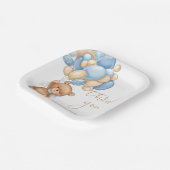 テディベアーブルーバルーン赤ちゃんシャワーありがとうパ ペーパープレート (傾斜あり)