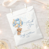 テディベアーブルーバルーン赤ちゃんシャワーありがとう フェイバーバッグ (クリップ留めされた状態)