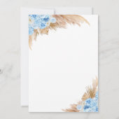 テディベアーブルーボーイバービー待ちベイビーシャワー 招待状 (裏面)