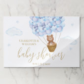 テディベアーブルーボーイベビーシャワー紙ランチョンマット ペーパーパッド (折り畳み)