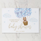 テディベアーブルーボーイベビーシャワー紙ランチョンマット ペーパーパッド (正面)