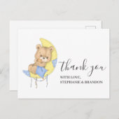 テディベアーブルームーンサンキューカード ポストカード (正面/裏面)