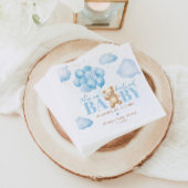 テディベアーブルー私たちは赤ちゃんシャワーを待つことができる スタンダードカクテルナプキン