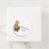 テディベアーブルー素朴フローラサンキューメッセージカード フェイバータグ (インサイチュ)