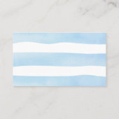 テディベアーブルー銀バルーン赤ちゃんシャワー プレイスカード (裏面)