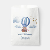 テディベアーブルー1歳の誕生日 フェイバーバッグ (正面)