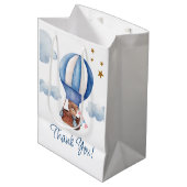 テディベアーブルー ミディアムペーパーバッグ (正面アングル)