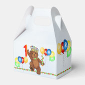 テディベアープリンス1歳の誕生日パーティー カスタム フェイバーボックス (裏面サイド)