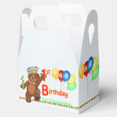 テディベアープリンス1歳の誕生日パーティー カスタム フェイバーボックス (オープン)