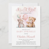 テディベアーベアーベアーリー待ちベビー散水 招待状 (正面)