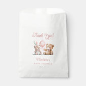 テディベアーベアーベリーベイビーシャワーを待つ女の子だ フェイバーバッグ (正面)