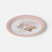 テディベアーベアーベリーベイビーシャワーを待つ女の子だ ペーパープレート (アングル)