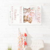 テディベアーベアーベリーベイビーシャワーを待つ女の子だ 横断幕 (インサイチュ)