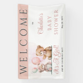 テディベアーベアーベリーベイビーシャワーを待つ女の子だ 横断幕 (縦)