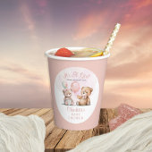 テディベアーベアーベリーベイビーシャワーを待つ女の子だ 紙コップ