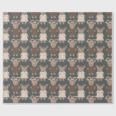 テディベアーベビーガールベビーシャワー ラッピングペーパー (フラット)