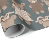 テディベアーベビーガールベビーシャワー ラッピングペーパー (ロールコーナー)