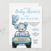 テディベアーベビーシャワーベアーカー招待状 招待状 (正面/裏面)