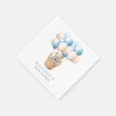 テディベアーホットエアバルーンブルーボーイベビーシャワー スタンダードカクテルナプキン (角)