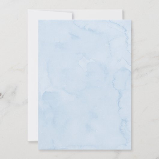 テディベアーホットエアバルーンブルーボーイベビーシャワー 招待状 (裏面)