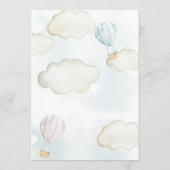 テディベアーホットエアバルーンボーイベビーシャワー 招待状 (裏面)