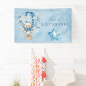 テディベアーホットエアバルーンボーイベビーシャワー 横断幕 (インサイチュ)