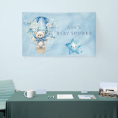 テディベアーホットエアバルーンボーイベビーシャワー 横断幕 (トレードショー)