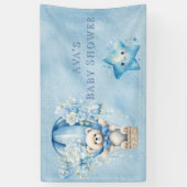 テディベアーホットエアバルーンボーイベビーシャワー 横断幕 (縦)