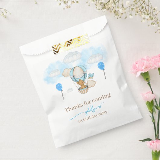 テディベアーホットエアバルーン女の子の誕生日ありがとう フェイバーバッグ (封をした状態)